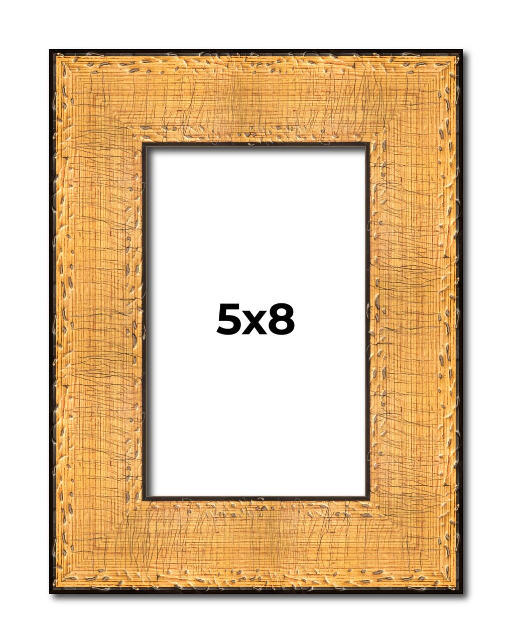 Photo Size Embellished Gold Picture Frame - UV Acrylic, Foam Board Backing, Hanging Hardware